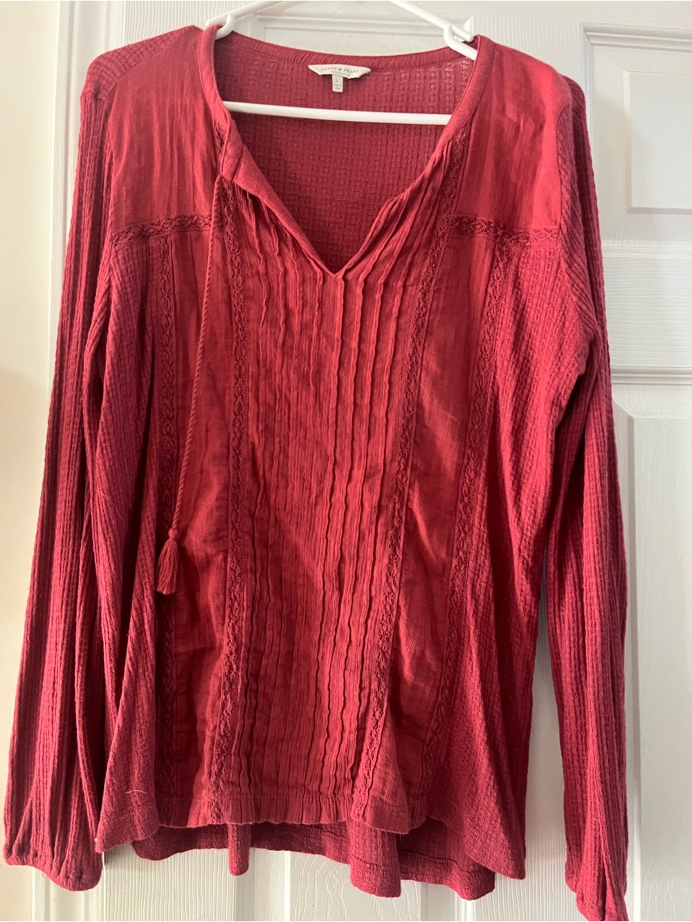 Red Lucky Brand Tunic Top for Women - Size Large - Picture 3 of 8